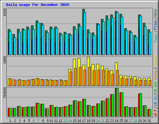 Daily usage for December 2025