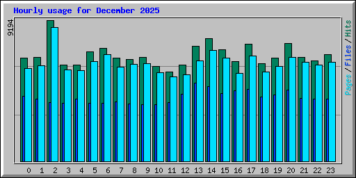 Hourly usage for December 2025